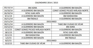 Calendario BM Bailén